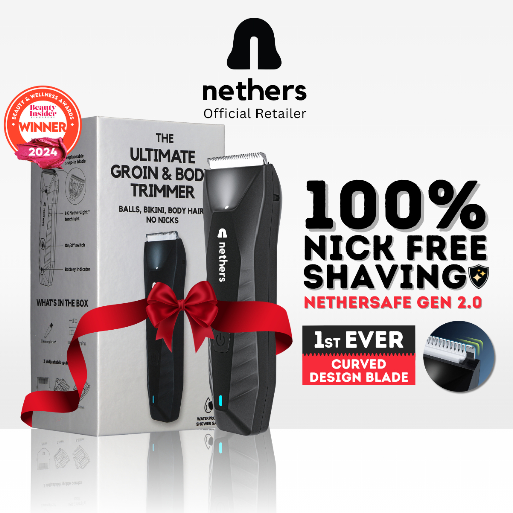 Nethers Undercut Body/Ball Trimmer Wet Dry Shaver For Man NetherSafe Ceramic Blades Waterproof Pubic Armpit Meridian