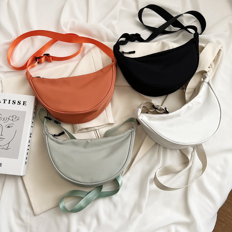 Chic Nylon Korean Style Dumpling Crossbody Bag with Large Capacity